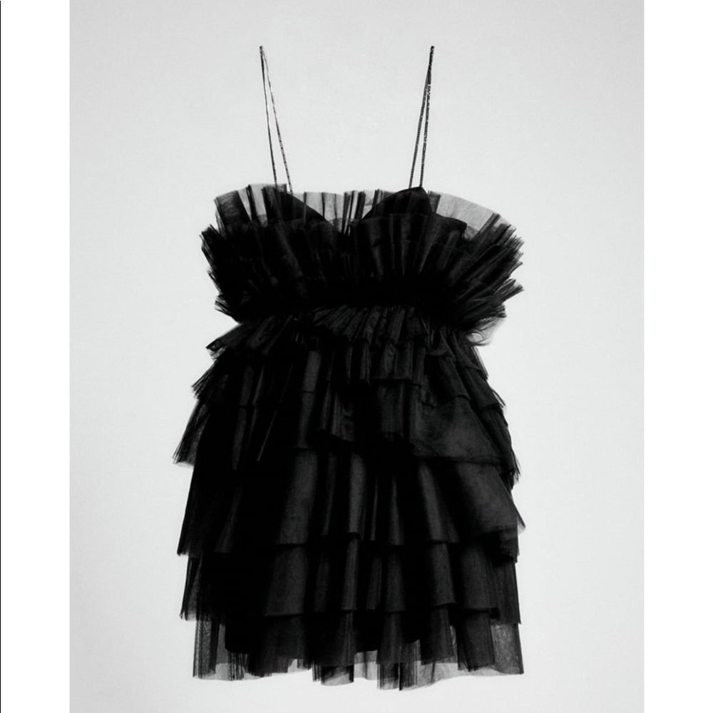 Zara Black Ruffled Dress